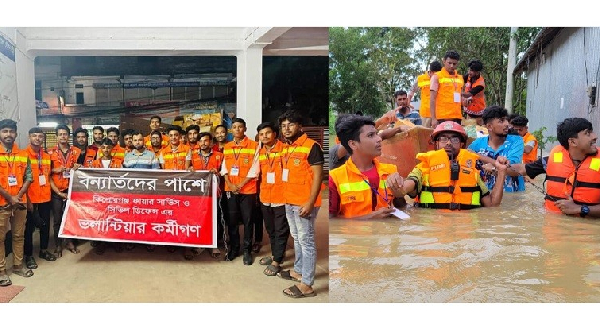 বন্যাকবলিতদের পাশে কিশোরগঞ্জ ফায়ার সার্ভিসের ভলানটিয়াররা